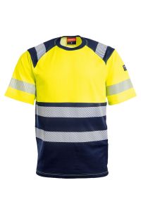 T-shirt, Hi-vis, gul/marineblå, XXS_43711194002